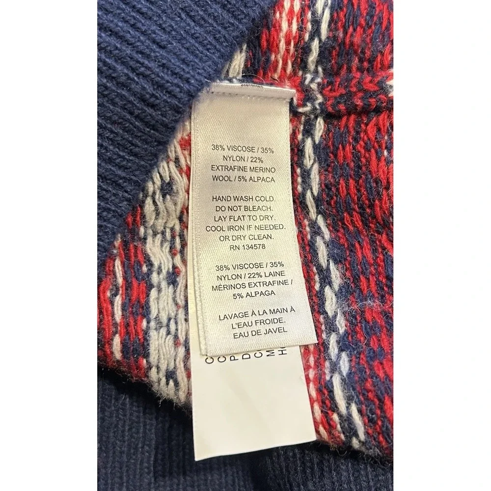 Vineyard Vines Fair‎ Isle Red White Blue Wool Alpaca Blend Crewneck Large